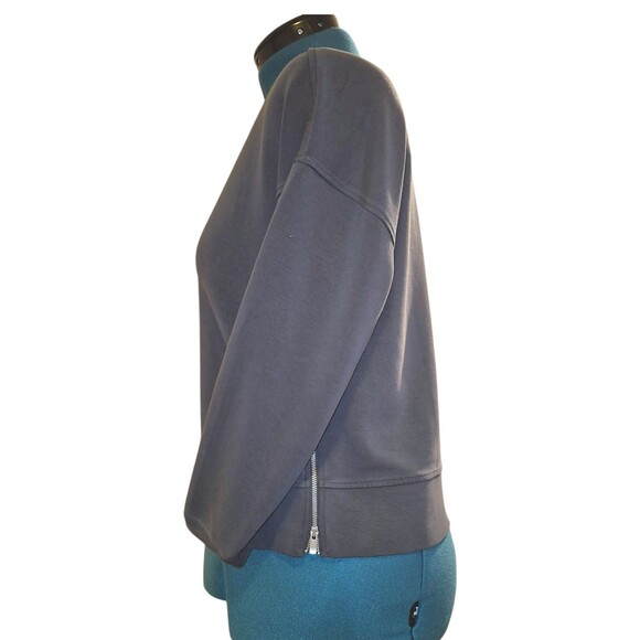 Banana Republic Women's Gray Purple Rayon Blend Sweatshirt Side Zippers Small - Picture 3 of 6